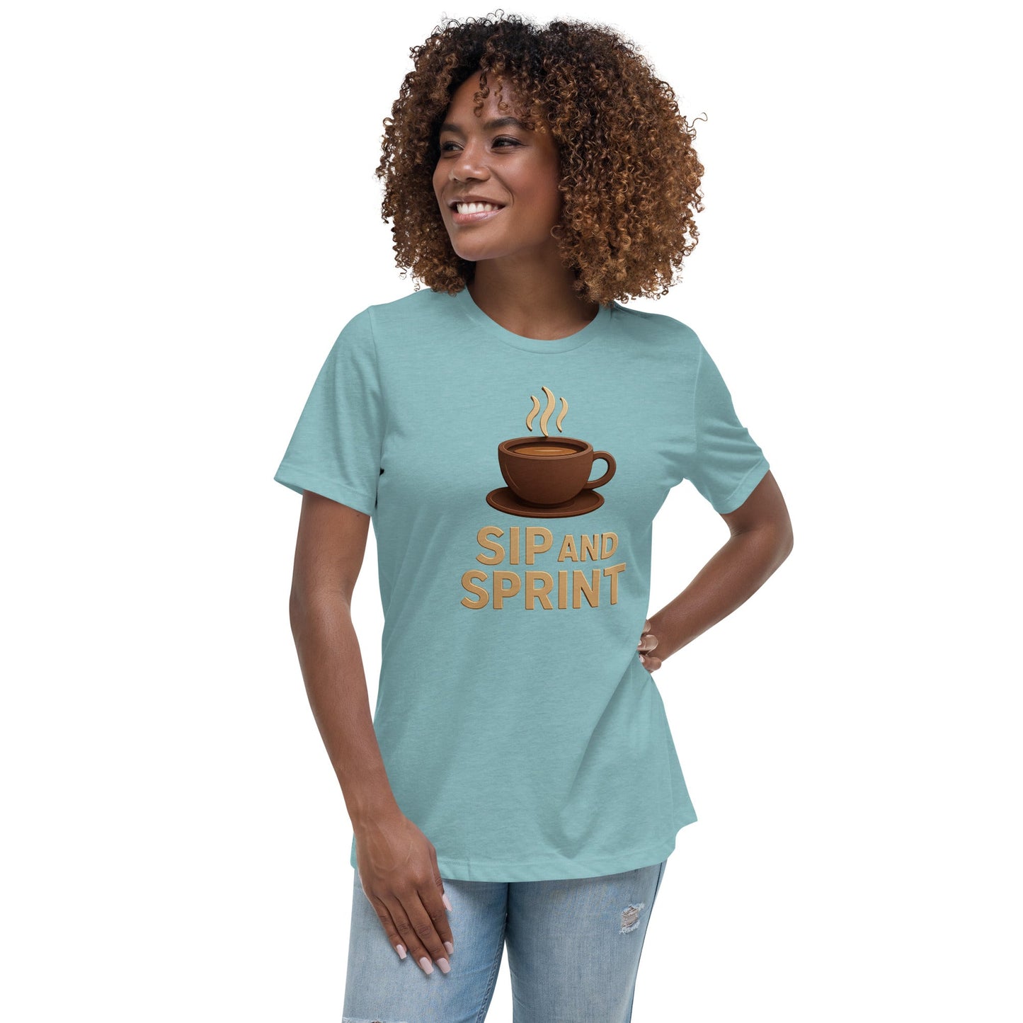 Women's Relaxed T-Shirt - Sip and Sprint