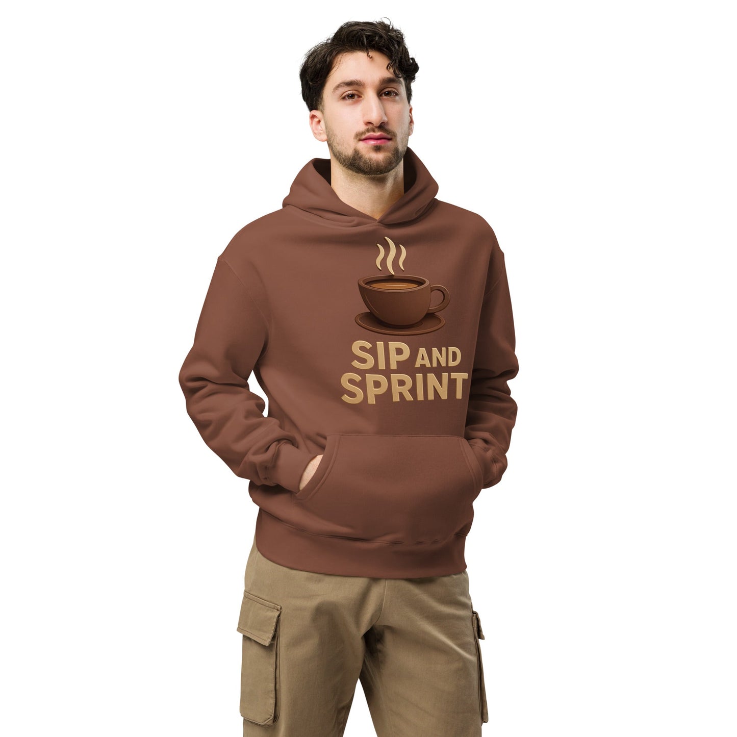Unisex oversized hoodie - Sip and Sprint