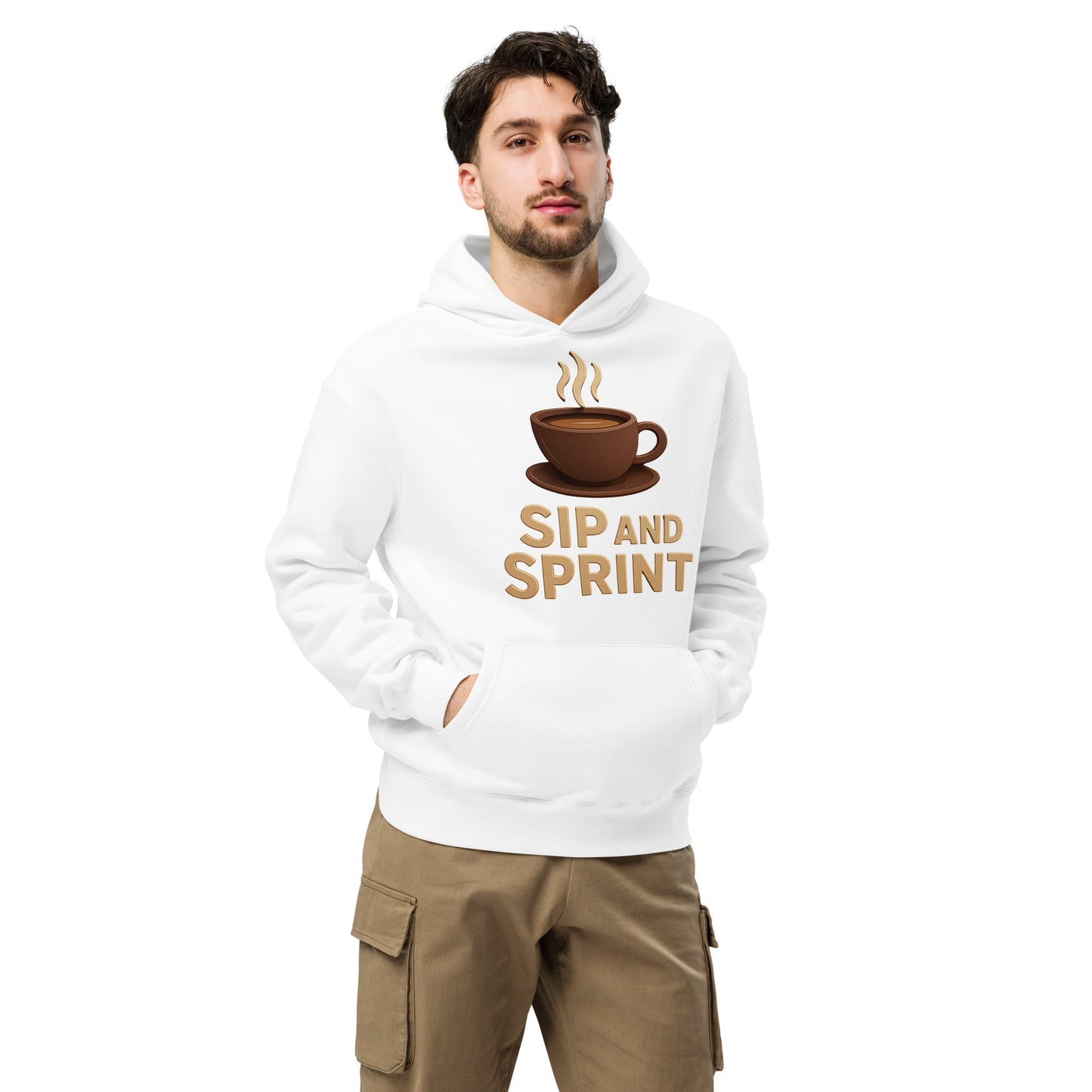 Unisex oversized hoodie - Sip and Sprint