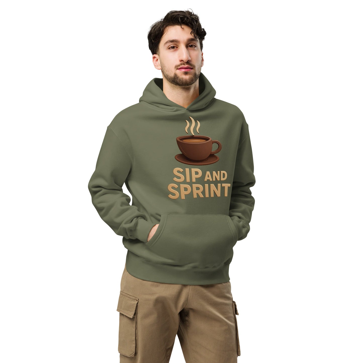Unisex oversized hoodie - Sip and Sprint