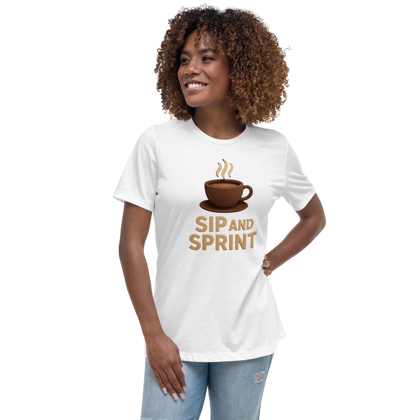 Women's Relaxed T-Shirt - Sip and Sprint