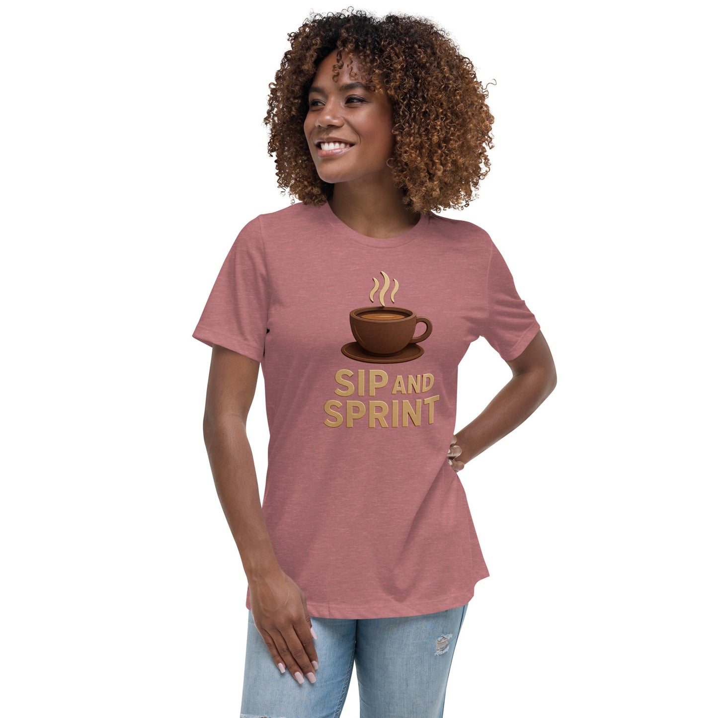 Women's Relaxed T-Shirt - Sip and Sprint