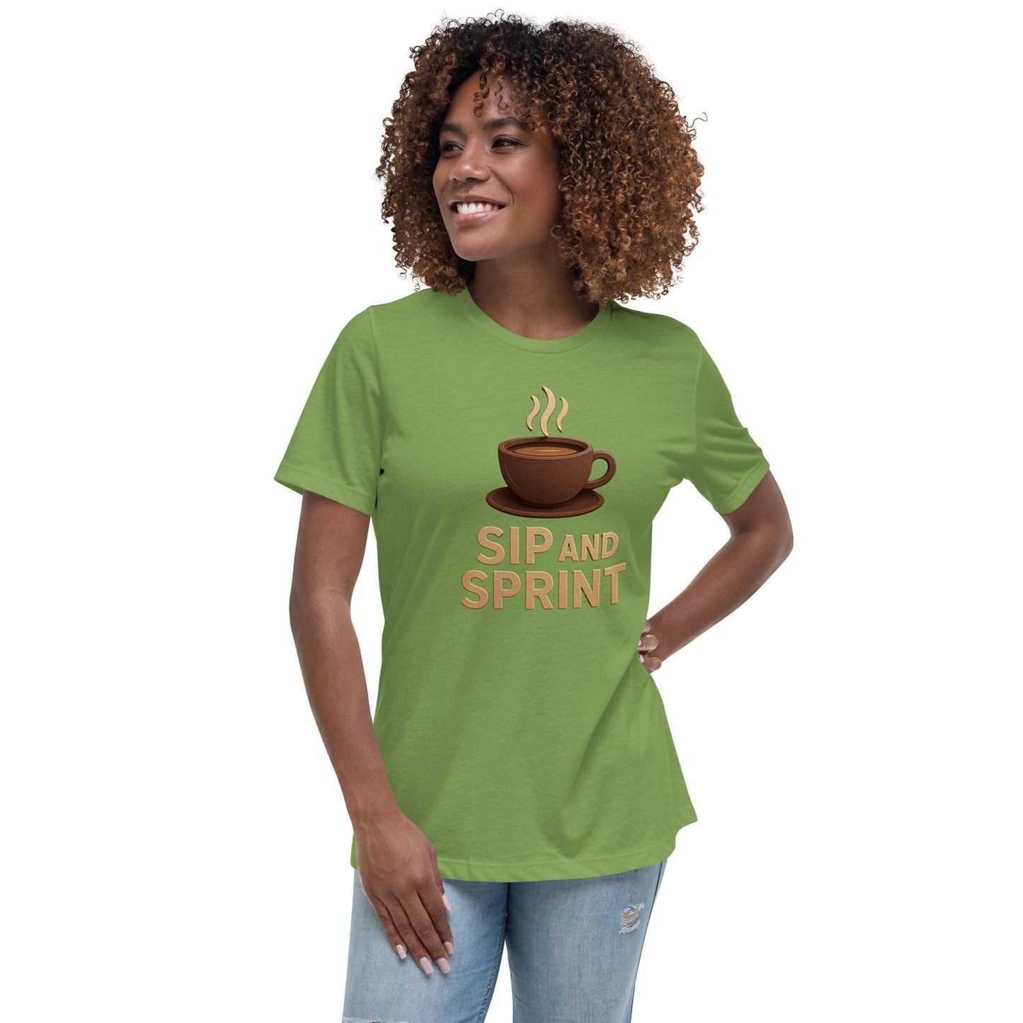 Women's Relaxed T-Shirt - Sip and Sprint