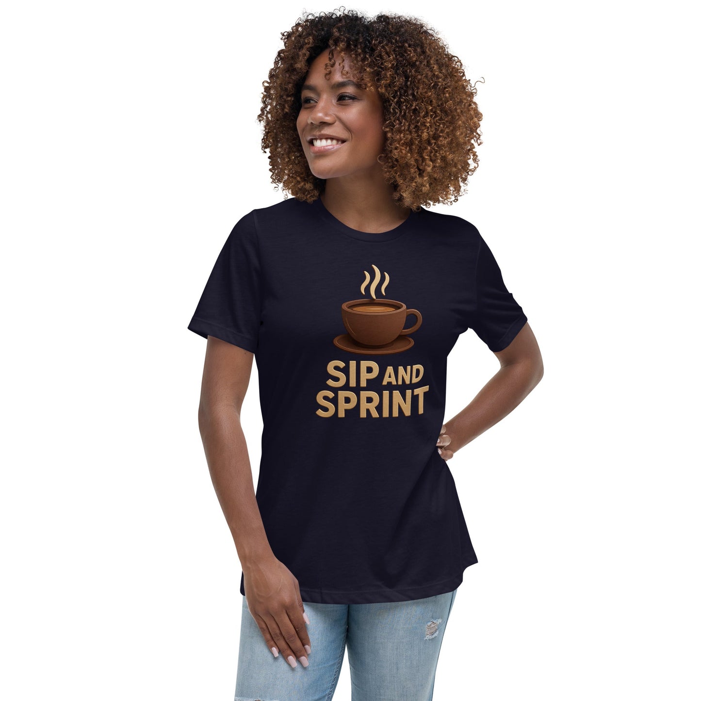 Women's Relaxed T-Shirt - Sip and Sprint