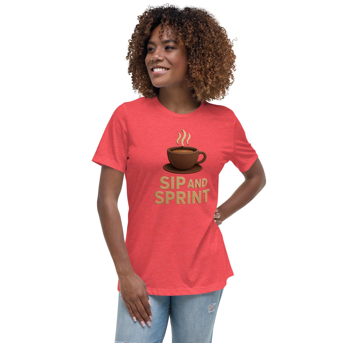 Women's Relaxed T-Shirt - Sip and Sprint